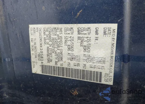 2019 Nissan Murano Platinum z USA, uszkodzony, nr VIN 5N1AZ2MS3KN105814